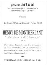 Exposition Henry de Montherlant